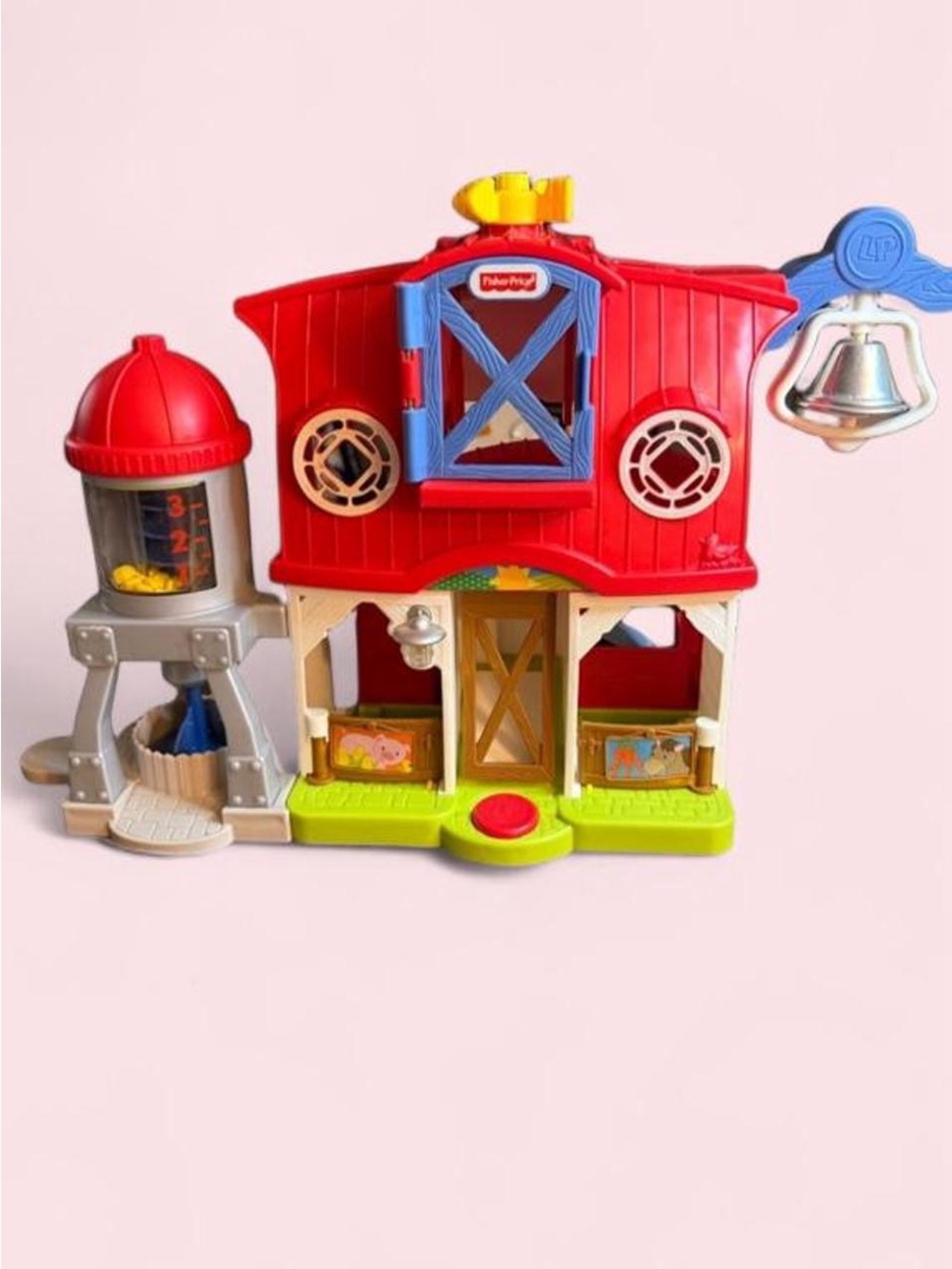 Fisher-Price Red and Green Barn Playset with Blue Accents